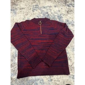 Vintage Expressions by Campus Girls 16 Striped Quarter Zip Ring Pull Sweater
